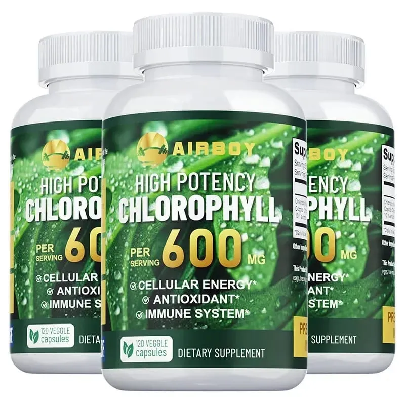 Chlorophyll Supplement 600mg - Supports The Immune System Reduces Body Odor and Bad Breath Boosts Energy Antioxidant