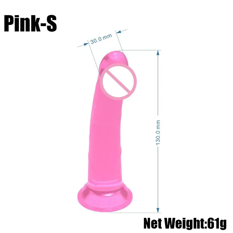 Realistic Purple Anal Dildo Butt Plug with Strong Suction Cup Base Jelly Sex Toy in Multiple Sizes for Hands Free Anal Play for