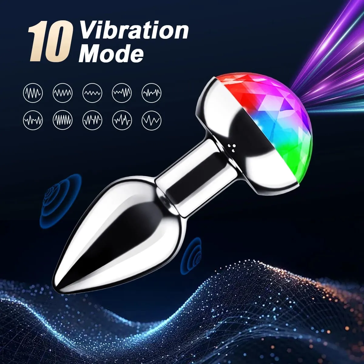語音控制肛門塞震動器 APP 無線控製女性陰道自慰器屁股塞 LED 彩色燈女式性玩具