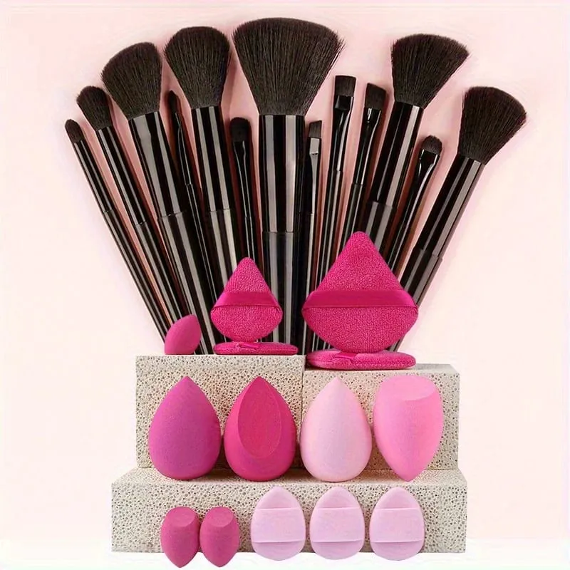 Pincéis de maquiagem 8-29pcs kit de maquiagem profissional feminino cosméticos pincel de pó macio sombra fundação conjunto completo ferramenta de beleza de viagem