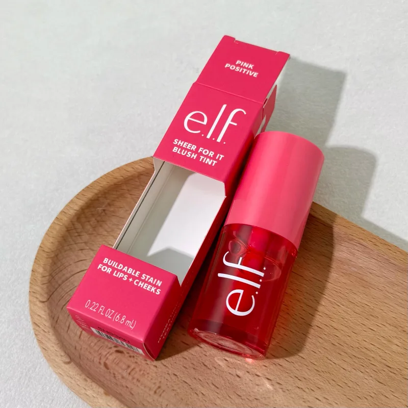 Novo elf brilho labial de 8 cores e blush em pó multicolorido, textura fina, leve, hidratante, nutritivo, bálsamo labial, cosméticos de cuidados