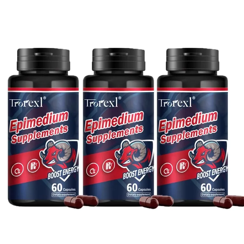 Suplemento masculino de resistência e energia para tumescência, complexo Eleuthero Root Wolfberry Epimedium