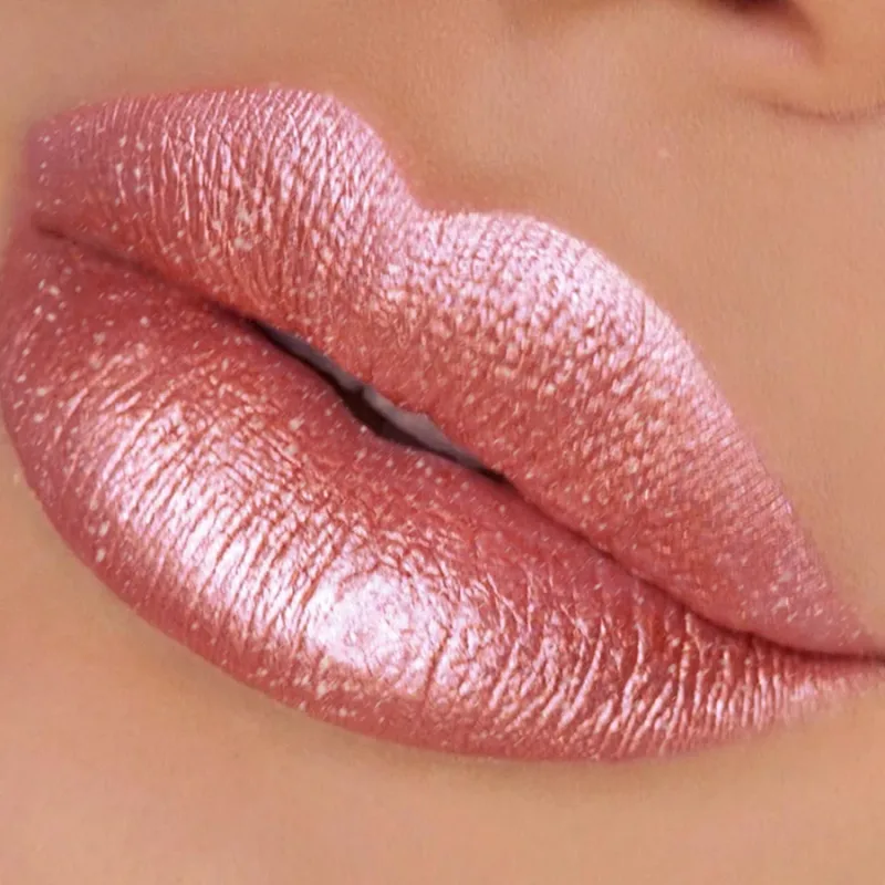 Batom metálico com glitter, acabamento hidratante, 19 cores, vermelho, rosa, brilhante, altamente pigmentado, lábios, maquiagem, presentes, cosmético, 1 peça — image 8