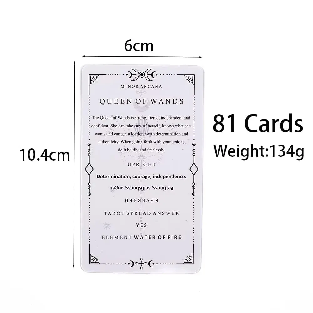 Baralho de aprendizagem de tarô, 81 cartas, versão em inglês, 10.4*6 cm, tabuleiro de adivinhação místico, jogos para iniciantes