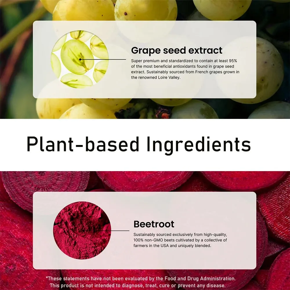 SuperBeets Suplementa Cápsulas de Óxido Nítrico de Raiz de Beterraba Orgânica de 1000 mg - Suporta Energia, Circulação Saudável, Fluxo Sanguíneo - Vegano