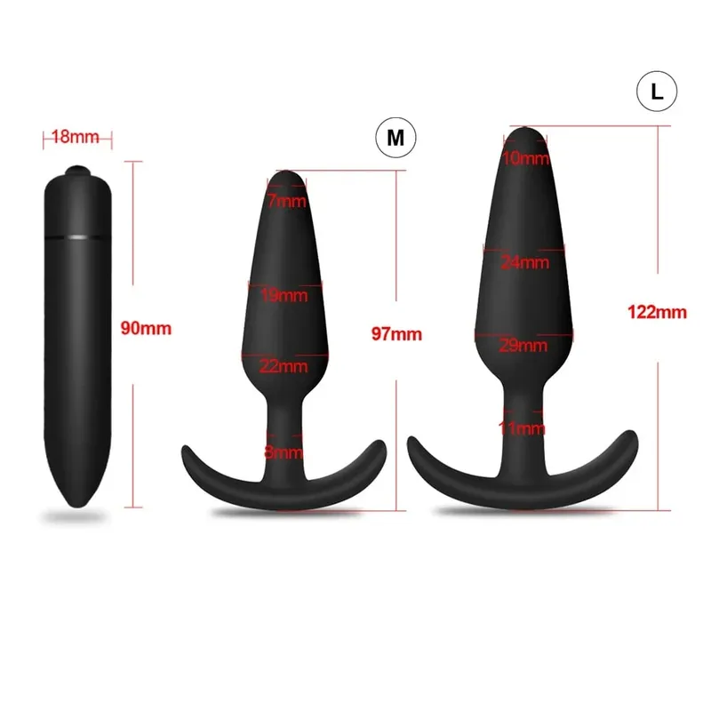 4 pçs iniciante silicone butt plug anal plug para homens massageador de próstata para gay mini bala anal vibrador brinquedo sexual para homens