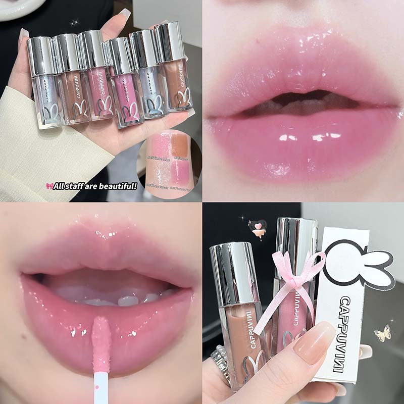 Marrom brilho labial esmalte duradouro brilho labial espelho de água brilho labial à prova dwaterproof água geléia plumping batom compõem hidratante matiz labial