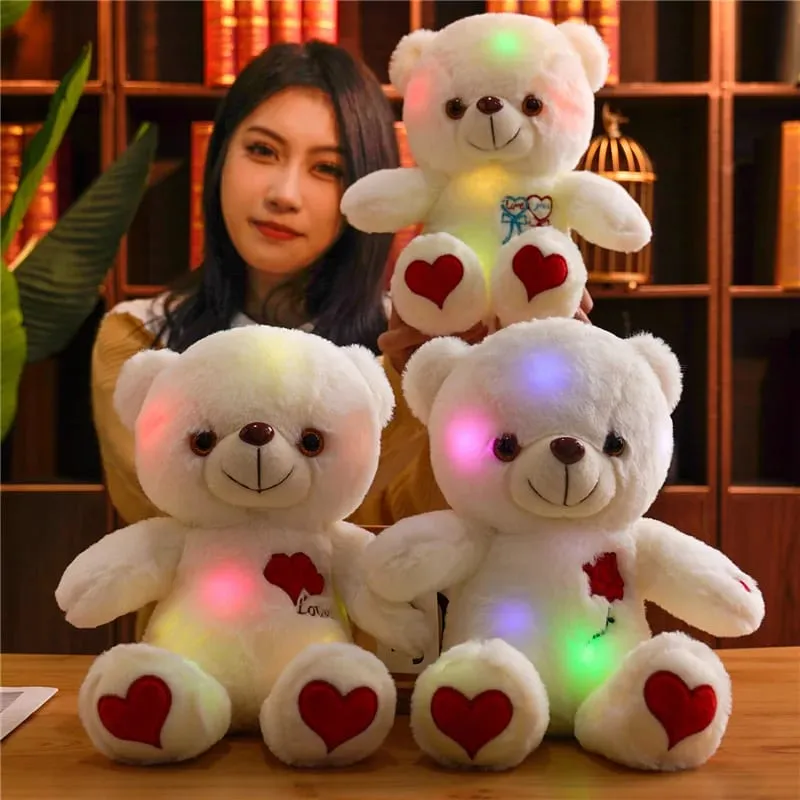 可愛毛絨小熊玩具工具軟禮物生日禮物燈 LED 毛絨動物毛絨玩具多彩發光節日禮物 — image 2