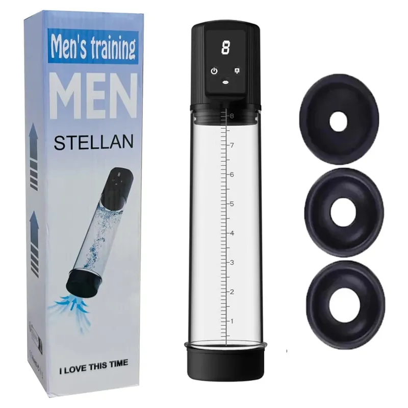 Extensor de água de ar masturbador masculino automático com 9 pressão de treinamento e 4 modos de sucção brinquedos sexuais adultos para homens ereção