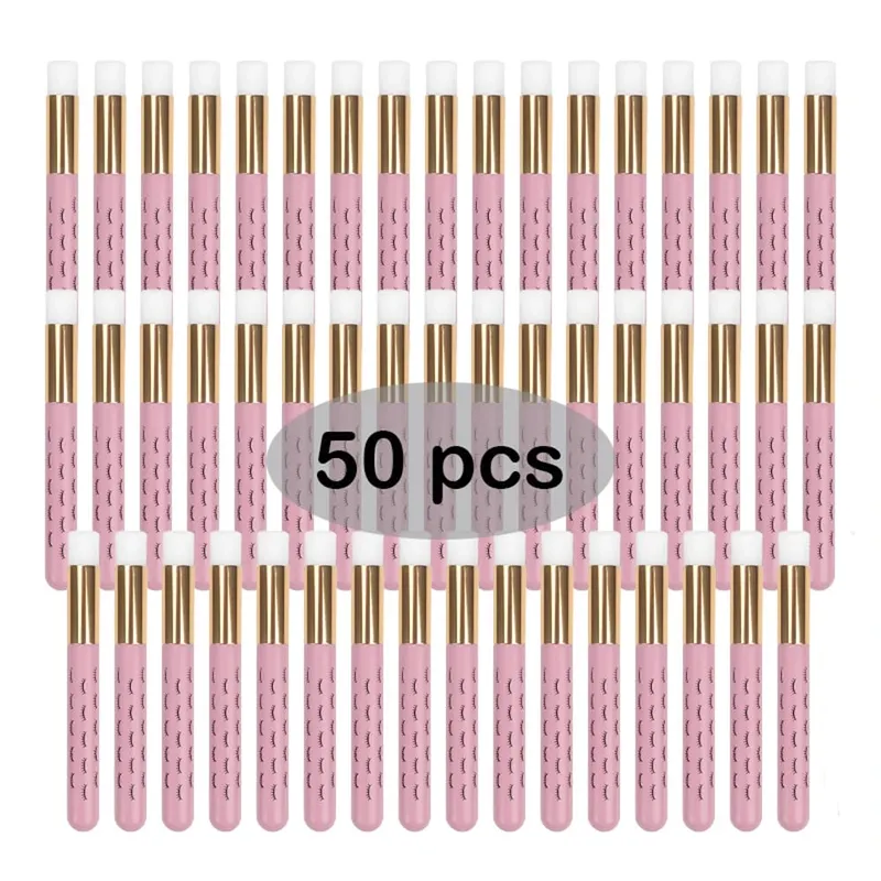 50 pçs profissional macio lash extensão shampoo escovas limpeza profunda cílios sobrancelha nariz casca cuidados salão de beleza suprimentos ferramentas