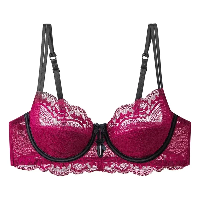 Trendy Lace Minimizer Lingerie Set DE Cup Large Bust Large Size Thin Cup Underwire Anti Sagging Comfy No Show Women Underwear