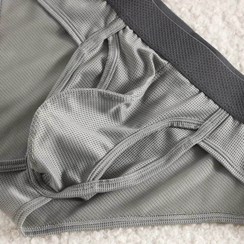 Cuecas finas de verão cuecas finas homens abertura lateral respirável calcinha de seda gelo emenda lingerie sem costura roupa interior masculina