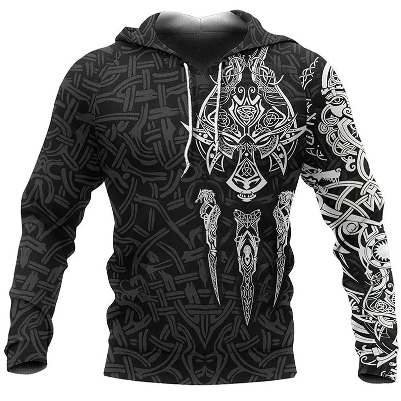 2024 homens hoodies águia tatuagem padrão vikings 3d impresso moda casual harajuku hip hop outono e inverno sudaderas de grandes dimensões