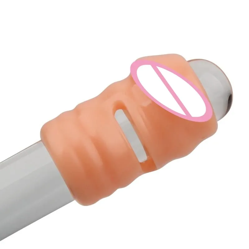2 Pçs/set Manga Pênis Silicone Extensão Reutilizável Preservativo Atraso Ejaculação Ponto G Brinquedos Sexuais Anal Para Homens Sem Vibrador Sex Shop
