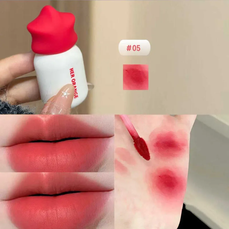 Herorange Soft Matte Lip Mud Não Secante Longo Desgaste para Viagem Diária Acessível Maquiagem