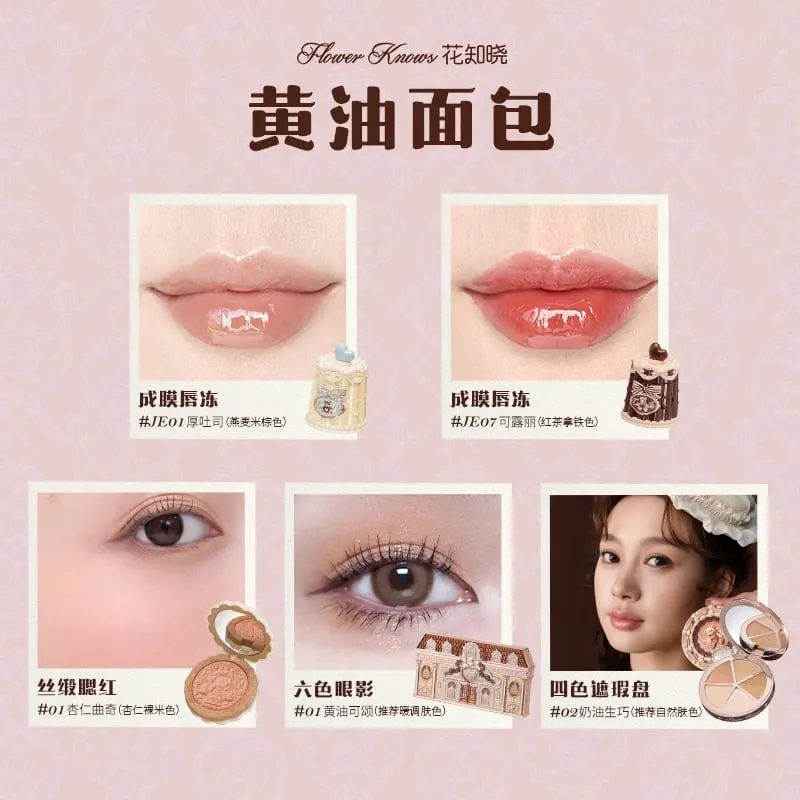 Flower Knowledge Querida Urso Biscoitos Maquiagem Lip Glaze Blush Sombra Corretivo Conjunto de 5 peças