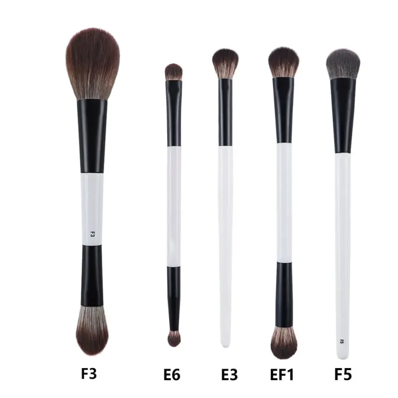 2 pçs/set Branco Dupla extremidade Angular Pincéis de Maquiagem Fundação Blush Contorno Maquiagem Pincel Punho De Madeira Ferramenta Cosmética Mari F4