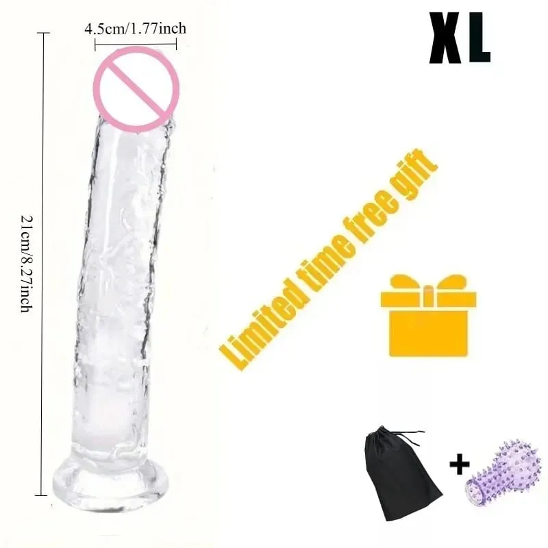 Mulher realista anal butt plug transparente vibrador ventosa pau grande masturbadores macios g ponto pênis grande produto sexual adulto 18 +