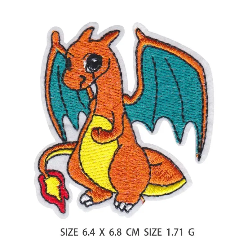 Cloth Patch Pikachu Clothes Stickers Sew on Embroidery Patches Applique Iron on Clothing Cartoon DIY Garment Decor