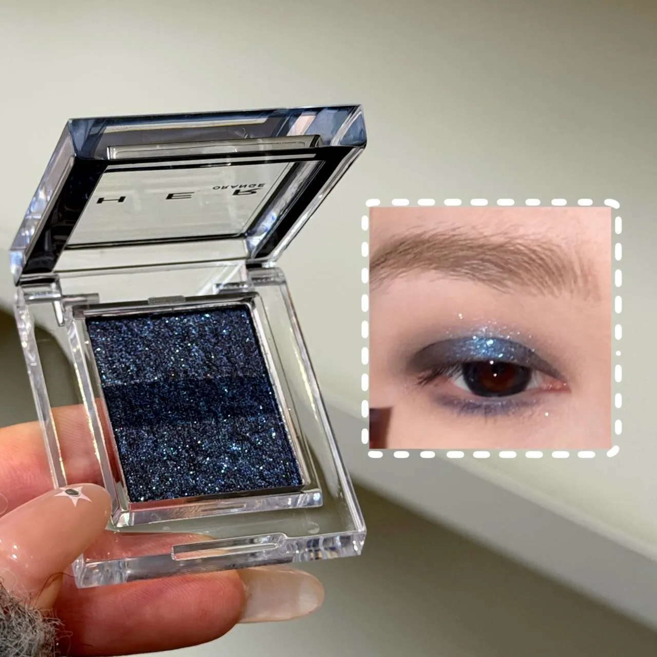 Monocromático azul metálico sombra diamante brilho verde sombra de olho paleta iluminador espumante perolado roxo olhos maquiagem