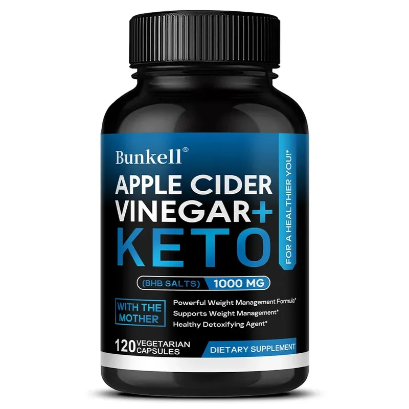 Keto 蘋果醋膠囊 1000 毫克支持代謝功能消化食慾管理和身體清潔