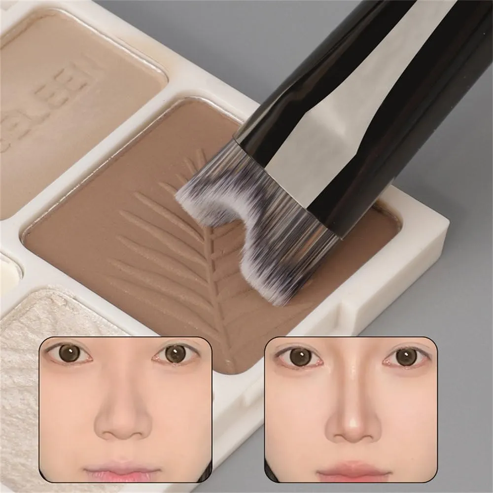 2 PCS Pincéis de maquiagem Pincel de maquiagem em forma de U e pincel de sombra para nariz