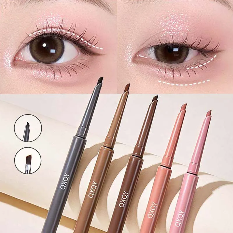 Delineador em gel de cabeça dupla, fácil de colorir, suave e à prova d'água, à prova de suor, marrom escuro, contorno de olhos, cosméticos, 1 peça — image 2
