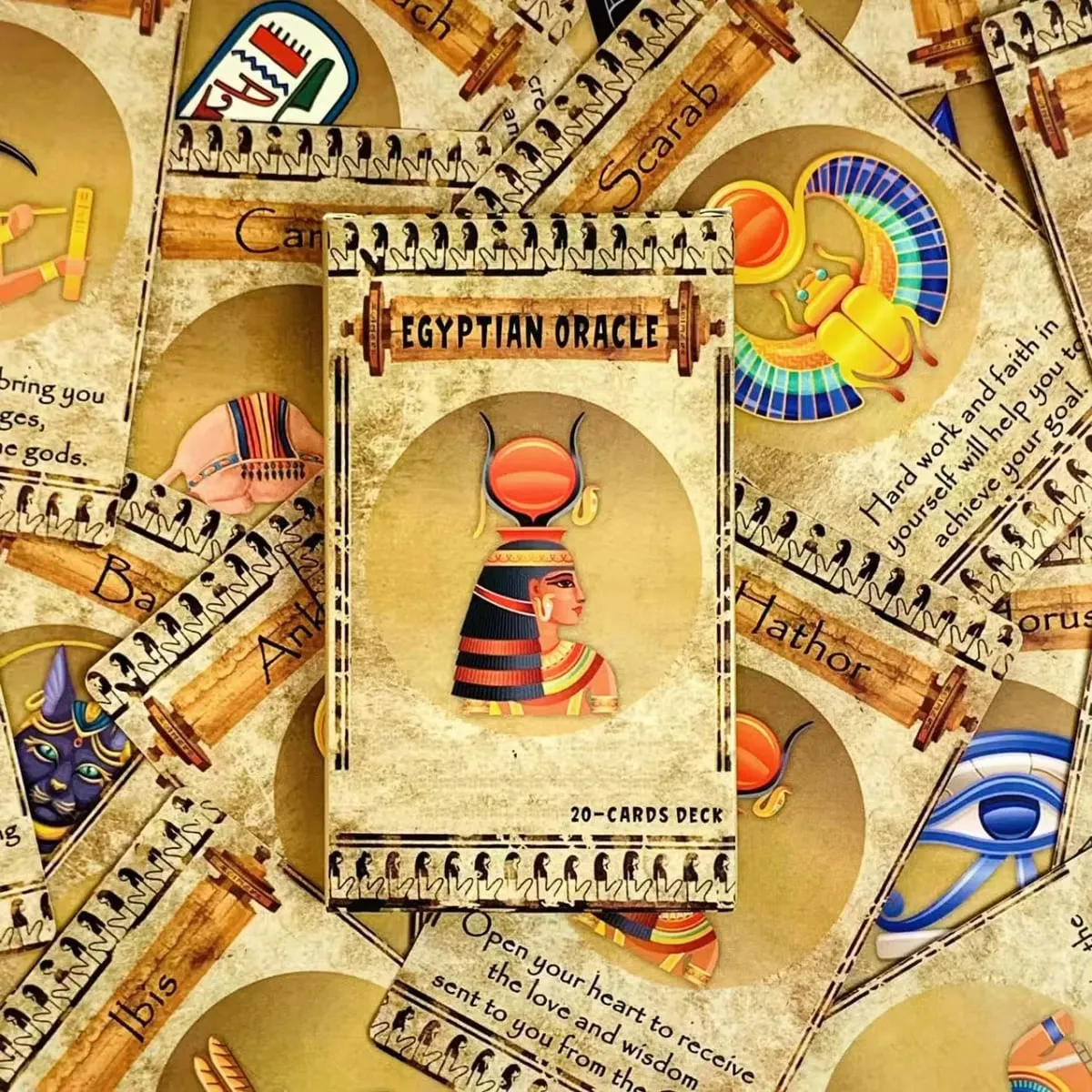 New Egyptian Oracle A 20 Cards Deck Classic Design For Beginners & Pros Ideal For Divination Meditation & Gifts