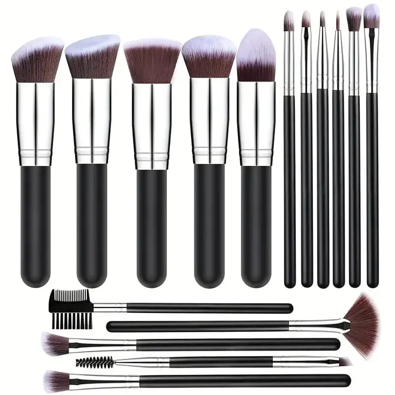 14-16 pçs conjunto de pincéis de maquiagem profissional kit de maquiagem premium base de cabelo sintético sombras de energia mistura ferramentas de beleza