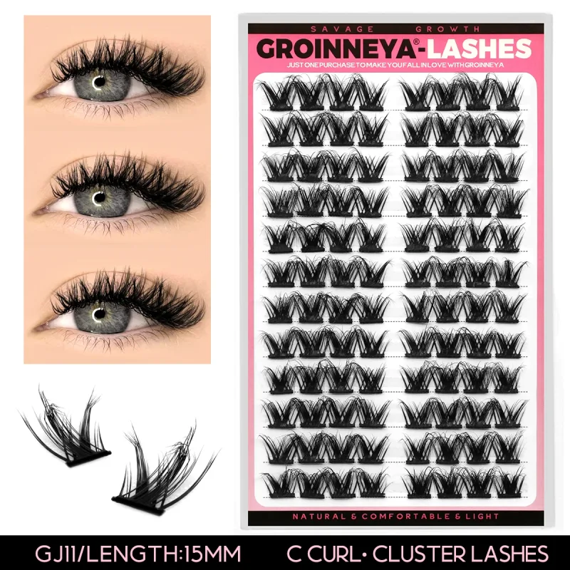 Cluster cílios olho de gato cílios individuais cílios aparência natural bandeja mista diy extensão de cílios volume lash clusters