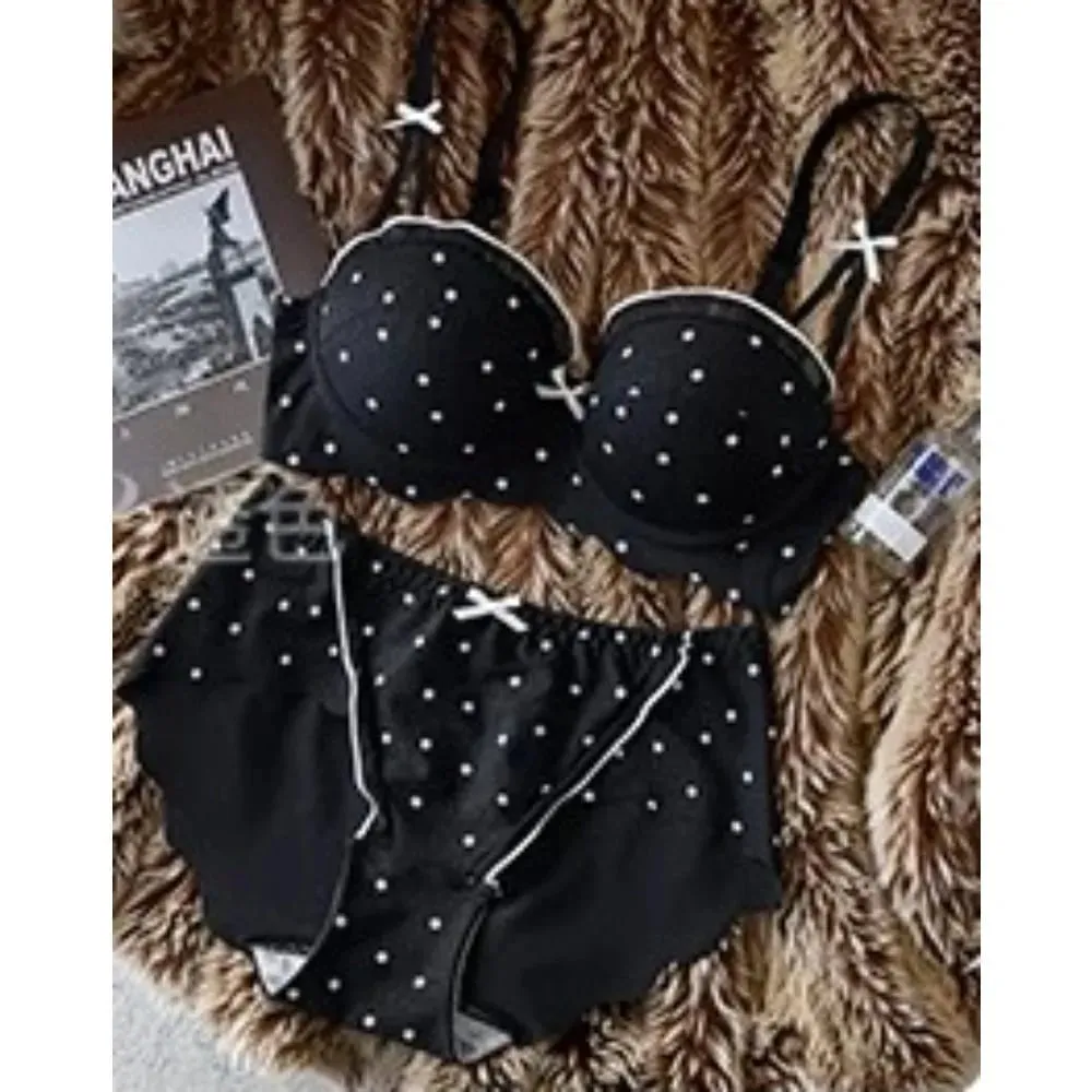 Mulheres rendas demi copo conjunto de sutiã push up pequeno busto suporte superior anti flacidez elegante volta 2 pçs lingerie íntima roupa interior diária — image 7