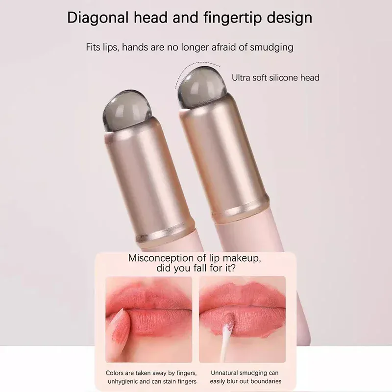Atualizar escova de lábios de silicone com capa como pontas dos dedos batom florescendo escovas escova macia q multifuncional olho concea — image 6