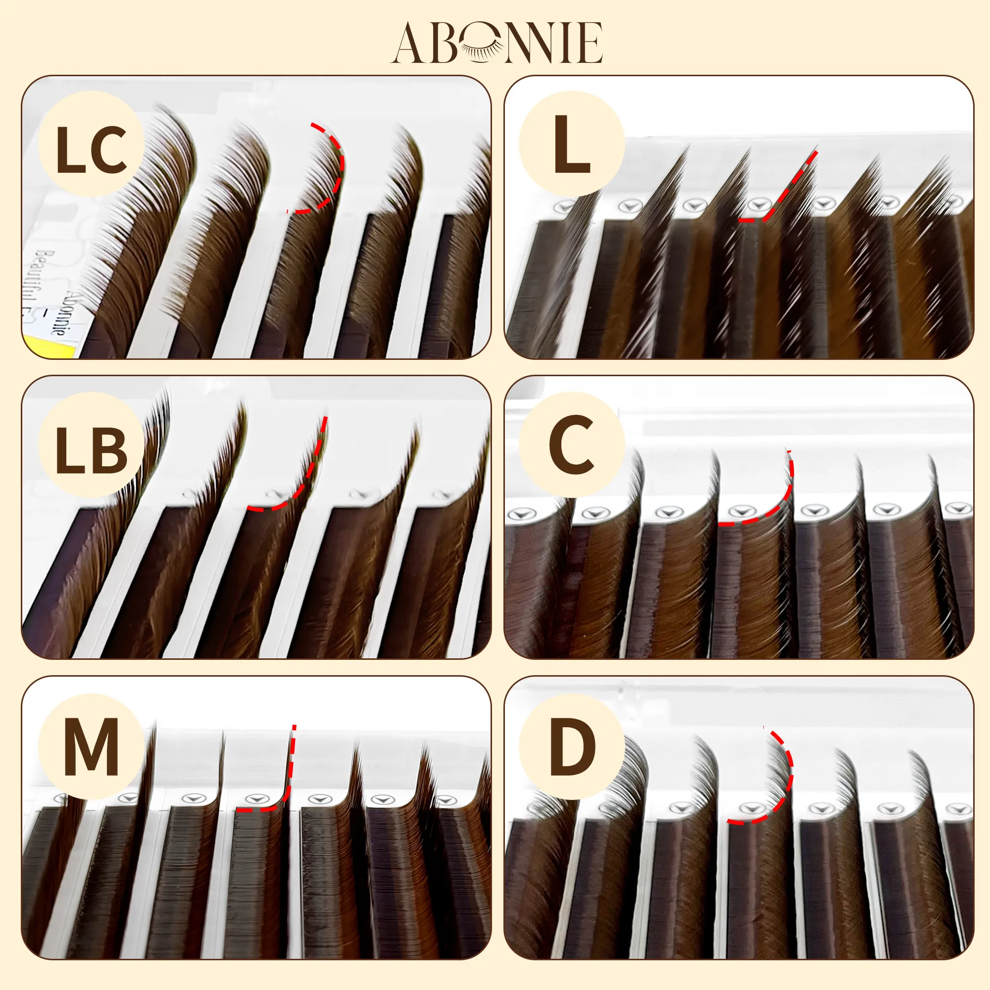 Abonnie LB Dark Brown Lashes Brown Color Classic Eyelash Extensions Foxy Eye Fluffy Individual Eyelashes
