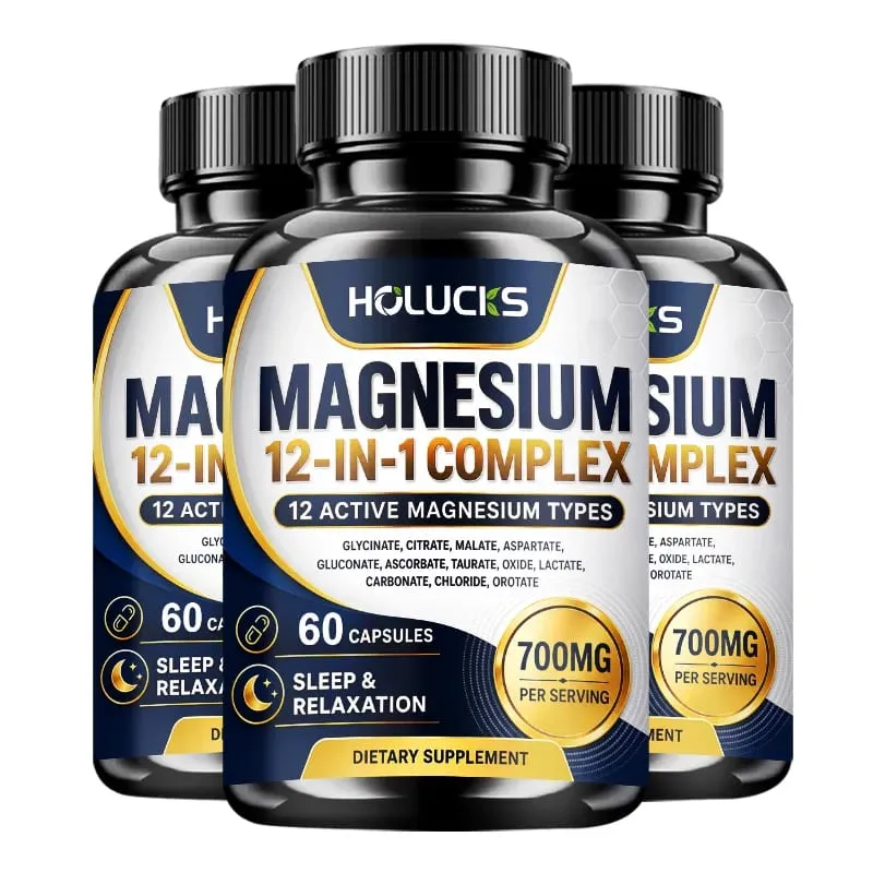 Cápsulas de magnésio com 1000 mg de citrato apoiam o relaxamento, aliviam a fadiga, saúde cardíaca, vitalidade diária para homens e mulheres