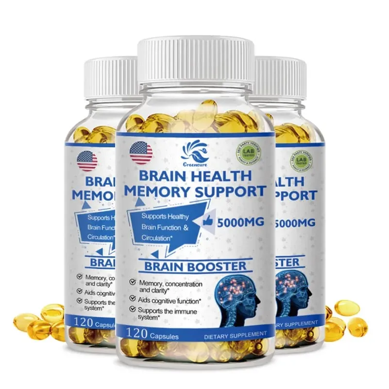 Cápsulas cerebrais com Ginkgo Biloba B6 Memória Foco Inteligência Função Cerebral Saúde