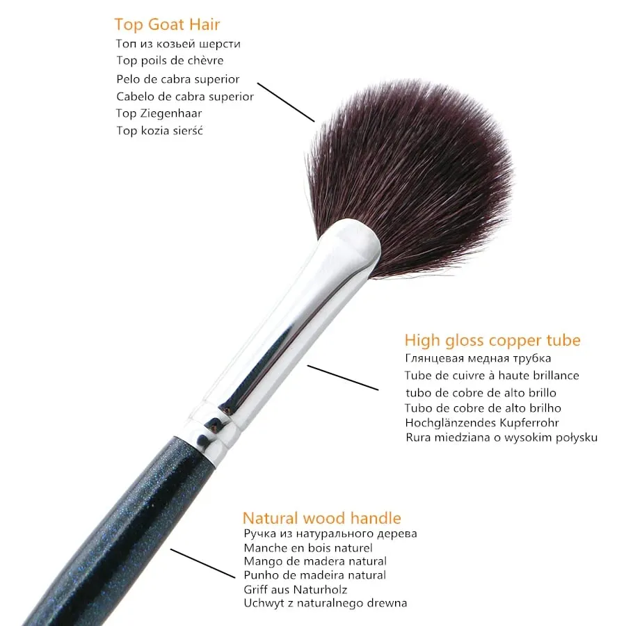 Fan Highlighter Brushes Maquiagem Top Cabra Cabelo Liquidificador de alta qualidade Make Up Brush