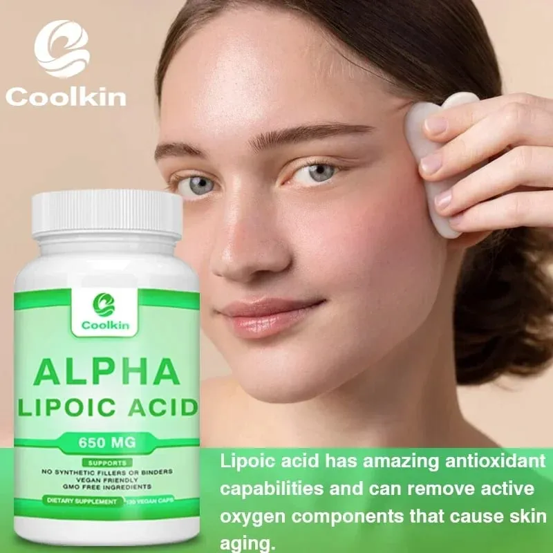 Ácido alfa lipóico - para a saúde dos nervos, circulação, função cerebral, cognição, suporte, suplemento nutricional antioxidante
