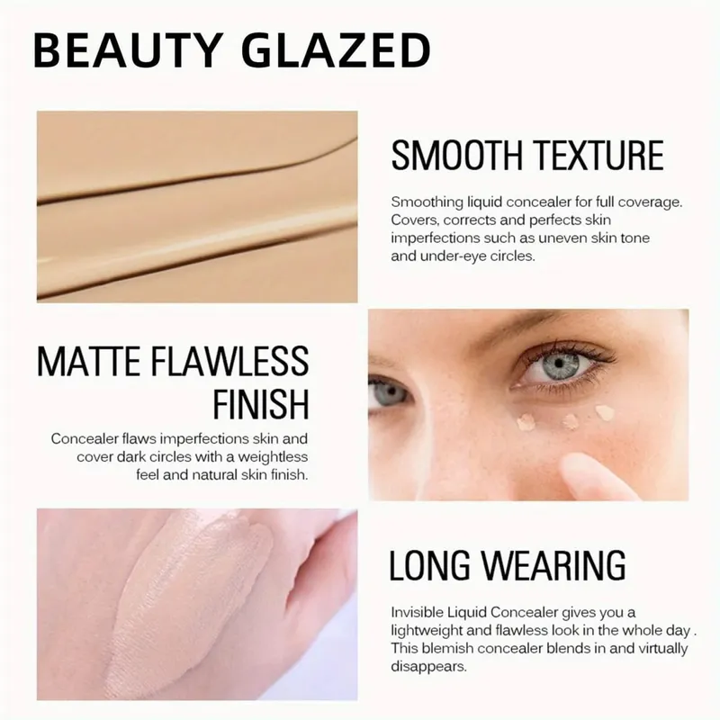 3pcs Face Makeup Set Liquid Foundation+Primer+ Liquid Contour Natural Weightless Long-wearing Smudgeproof Bronzer