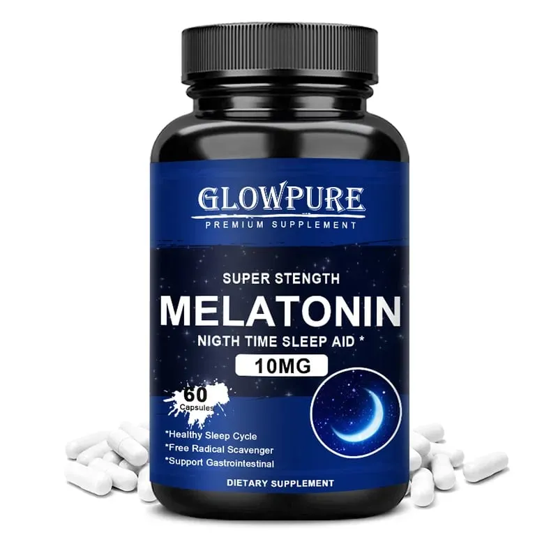 Cápsulas de melatonina 10 mg - Alivia a insônia, qualidade do sono saudável, alívio do estresse do sono profundo
