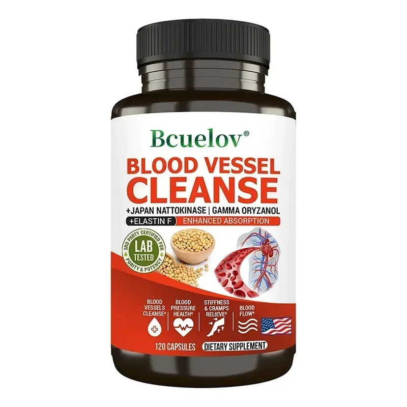 Nattokinase Capsules - Promotes Cardiovascular Elasticity Maintains Arterial Circulation and Improves Blood Pressure