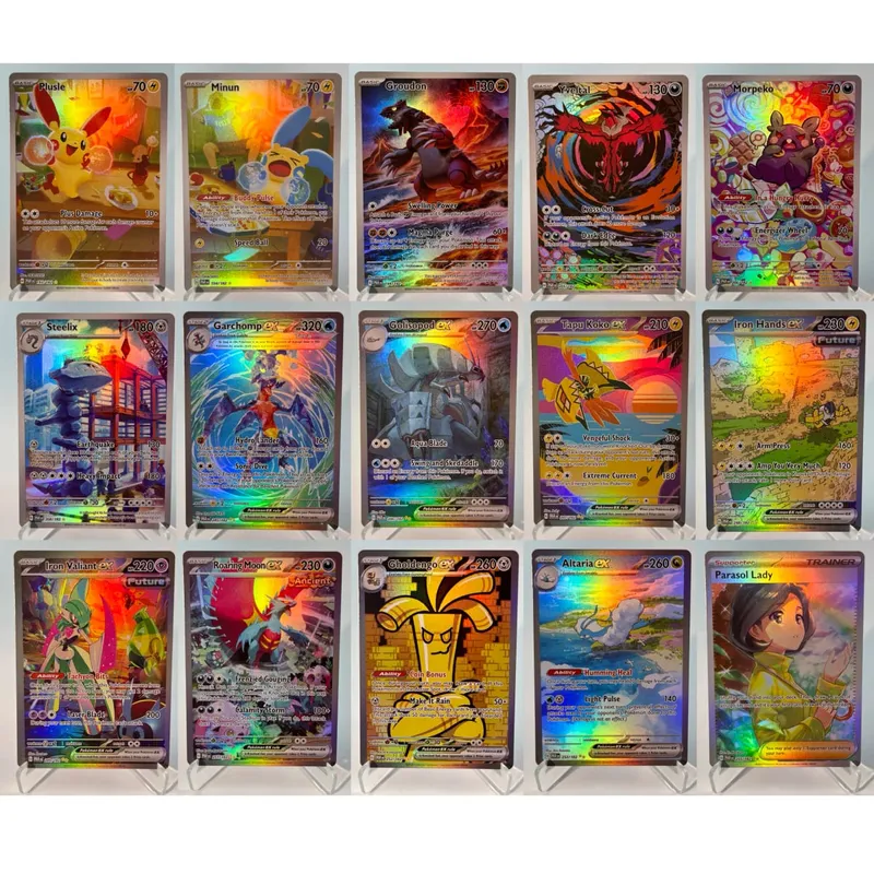 Conjunto de base de faíscas pkm cartões ptcg123 pacote gx arco-íris holográfico ex gx coleção rara brinquedos de batalha presentes para hobbies