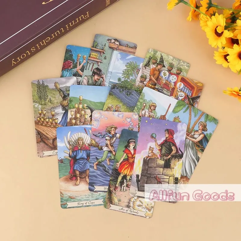 [Tg835] 1 caixa de livro em inglês, bruxa diária para iniciantes, jogos de tabuleiro, astrologia, ferramentas de cartões de adivinhação