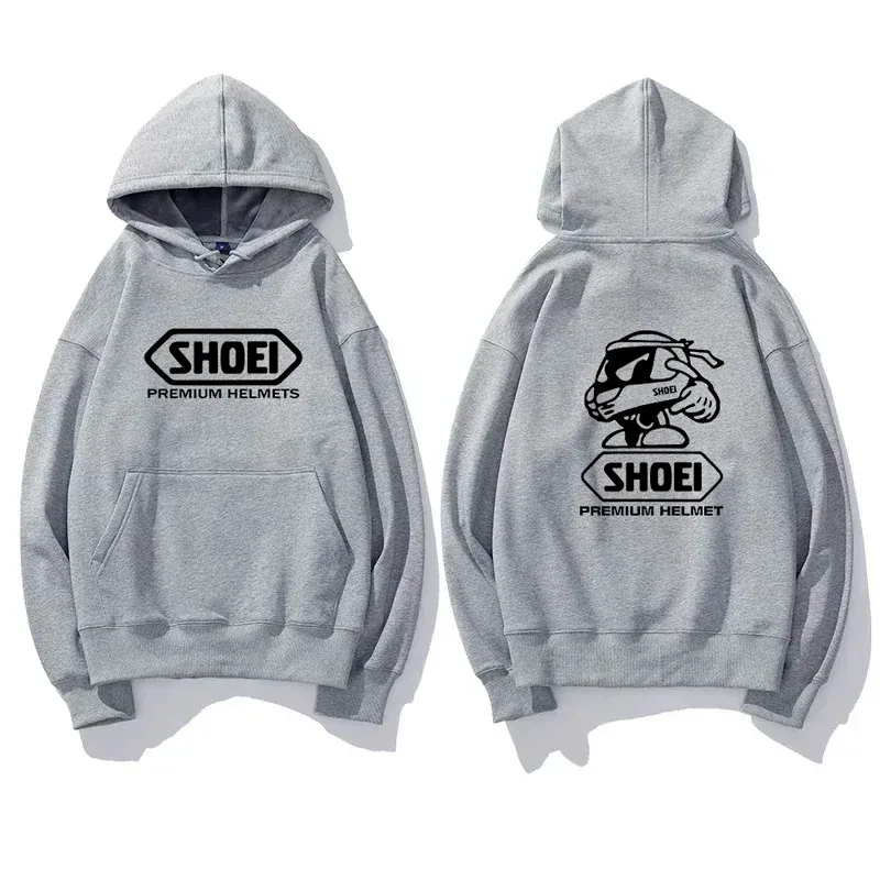 Motorcycle Helmet Theme Graphic Hoodie Unisex Front Back Double Print Biker Drawstring Hooded Sweatshirt Casual Pullover Top