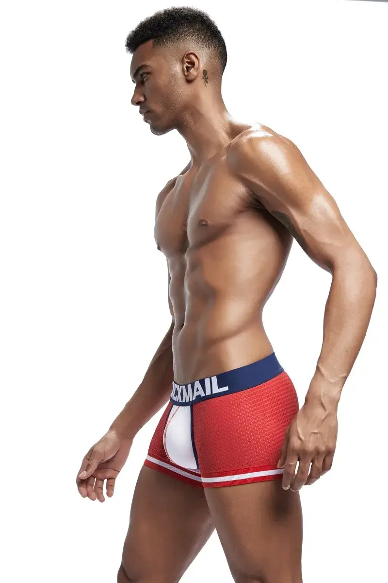 Jockmail Men Boxer Mesh Underwear Breathable Comfortable Soft Comfortable Sports Shorts Adult Man Panties Clothing Lingerie