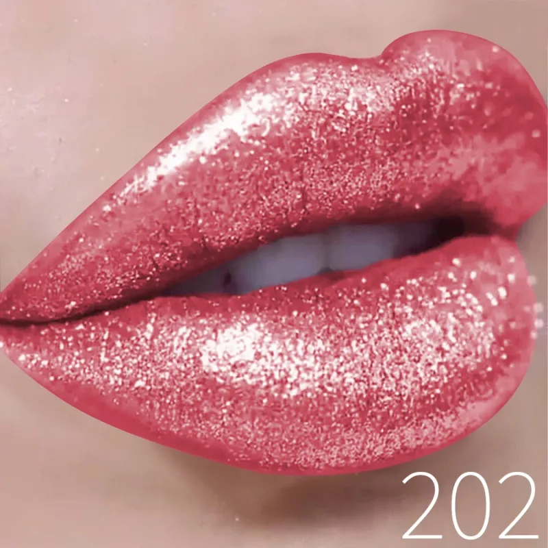Batom líquido metálico com glitter, brilho labial de longa duração, à prova d'água, pérola brilhante, alta pigmentação, maquiagem coreana, presentes, 1 peça