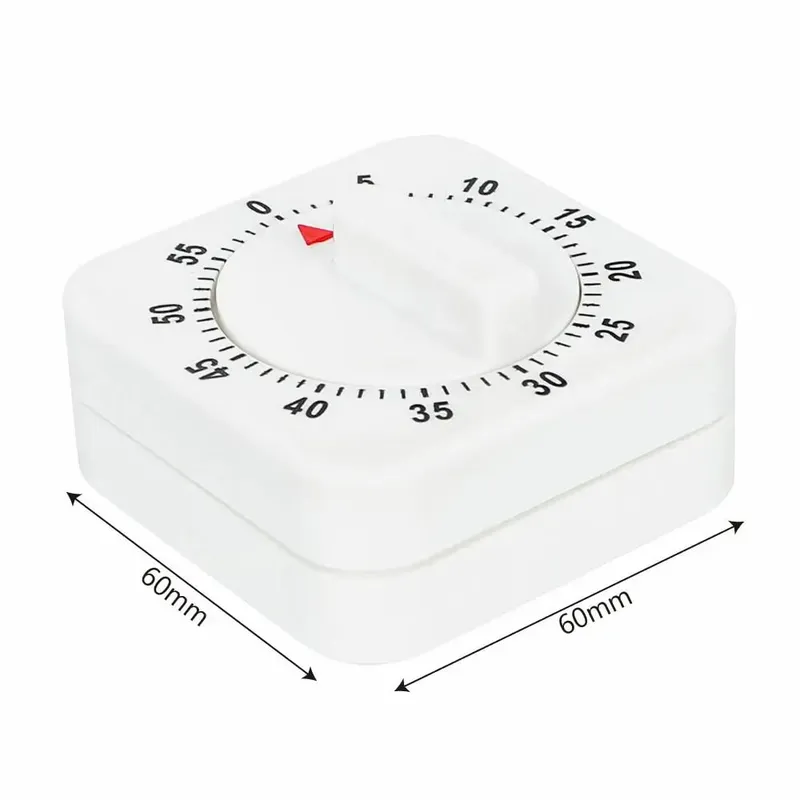 Temporizador mecânico ferramentas de cozinha quadrado branco ferramentas de cozinha 60 minutos temporizador de cozinha lembrete de alarme de contagem regressiva