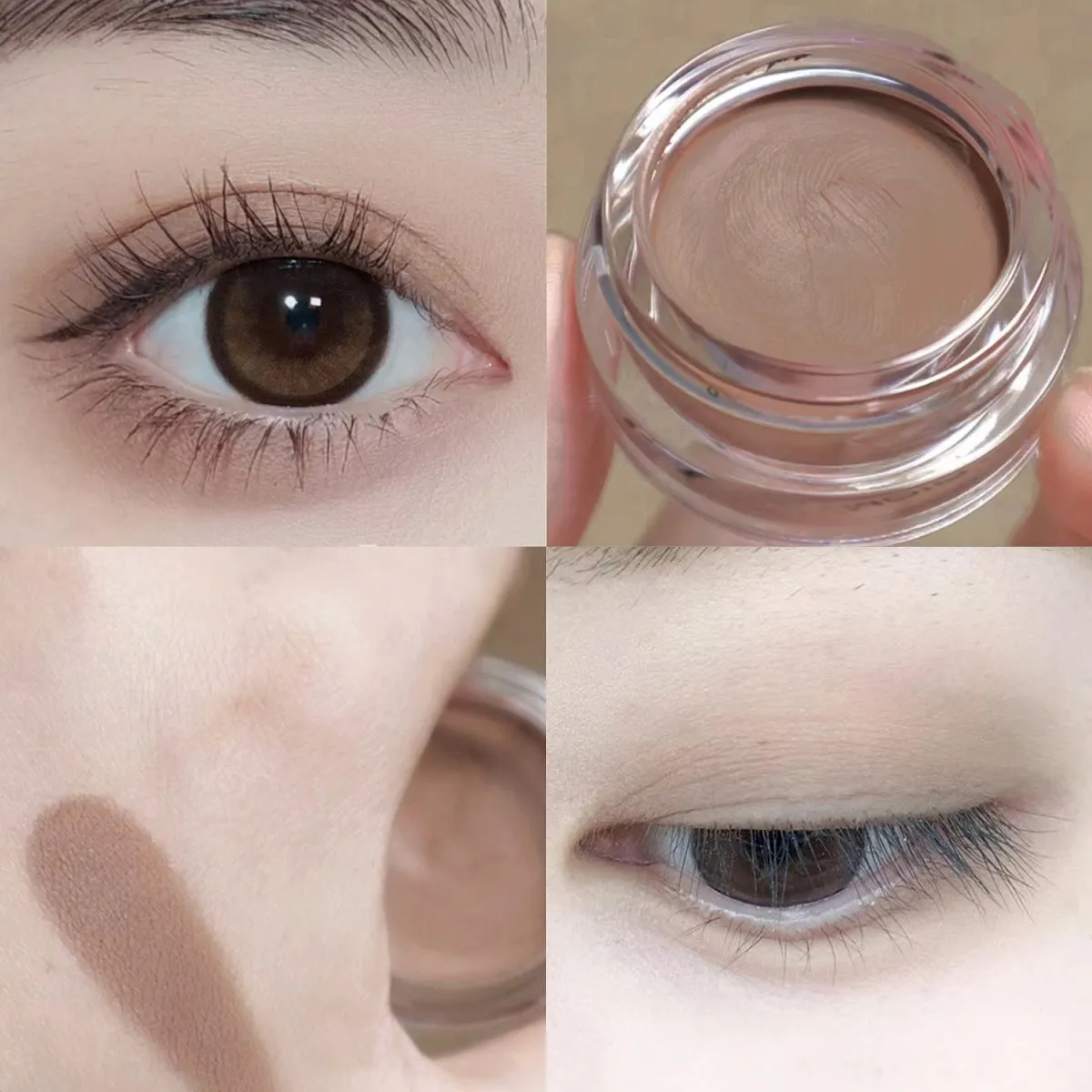 Sombra nude fosca, creme à prova d'água, sedoso, suave, primer, pigmento rosa, marrom, longa duração, monocromático, pêssego, maquiagem para os olhos