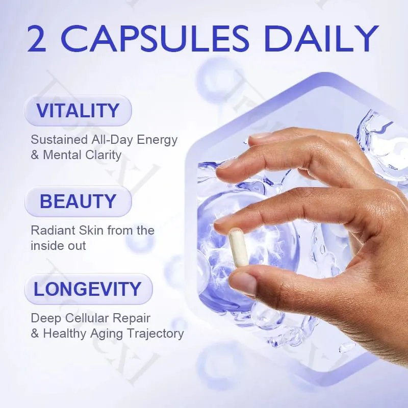 Suplemento NAD + Resveratrol NAD Plus Boosting - Apoia a Energia Celular Antienvelhecimento Metabolismo Saúde da Pele