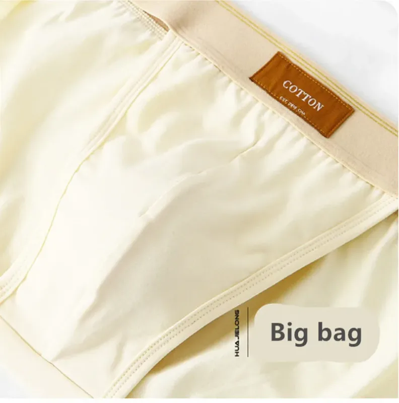 Men underwear cotton loose ropa interior hombre simple lingerie solid color calcinha Plus size sexy panties new boxers & briefs