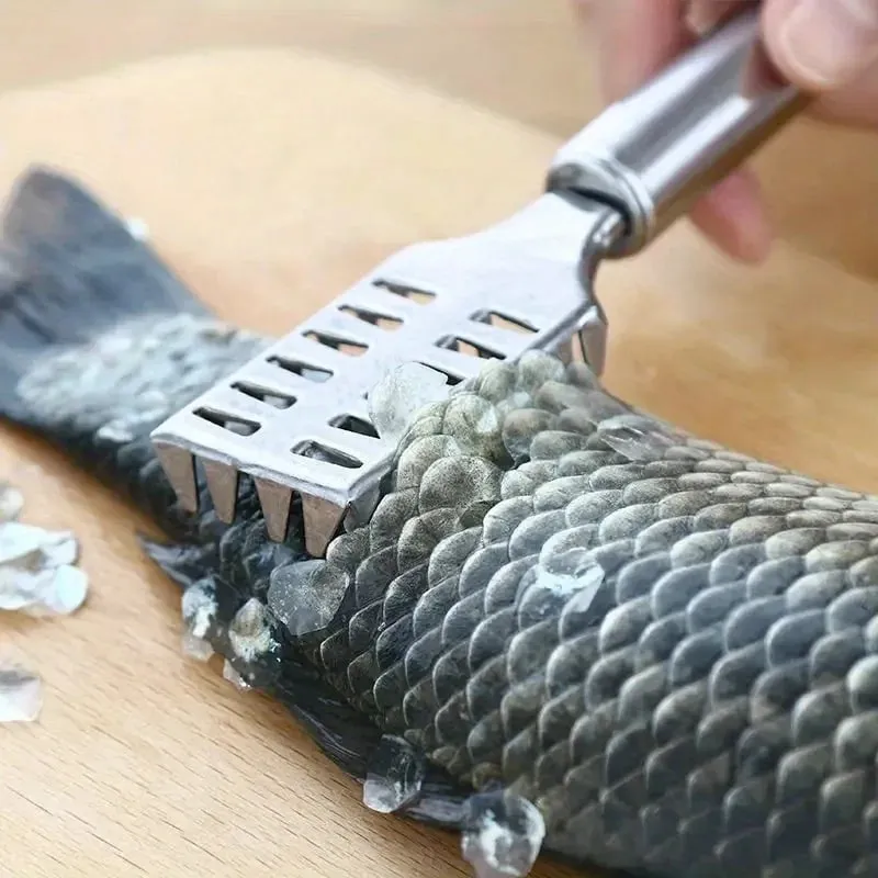 Fish Scaler Stainless Steel Premium Fish Scale Remover Integrated Casting Duty Sawtooth Fish Descaler Tool Fishes Scaler Tool